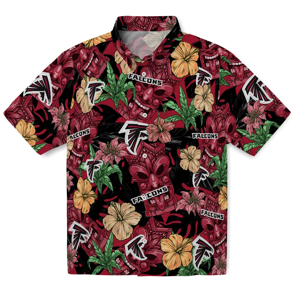 Atlanta Falcons Hawaiian Shirt - Hibiscus Tiki Jungle | Hula Hawaiian Shirts