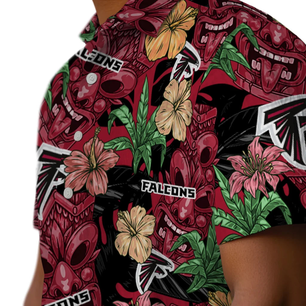 Atlanta Falcons Hawaiian Shirt - Hibiscus Tiki Jungle | Hula Hawaiian Shirts