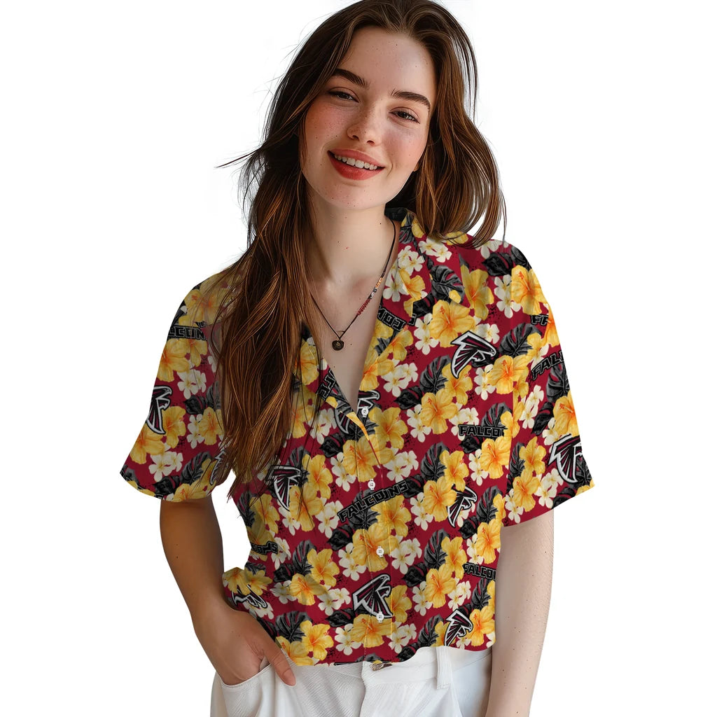Atlanta Falcons Hawaiian Shirt - Hibiscus Tropics | Hula Hawaiian Shirts