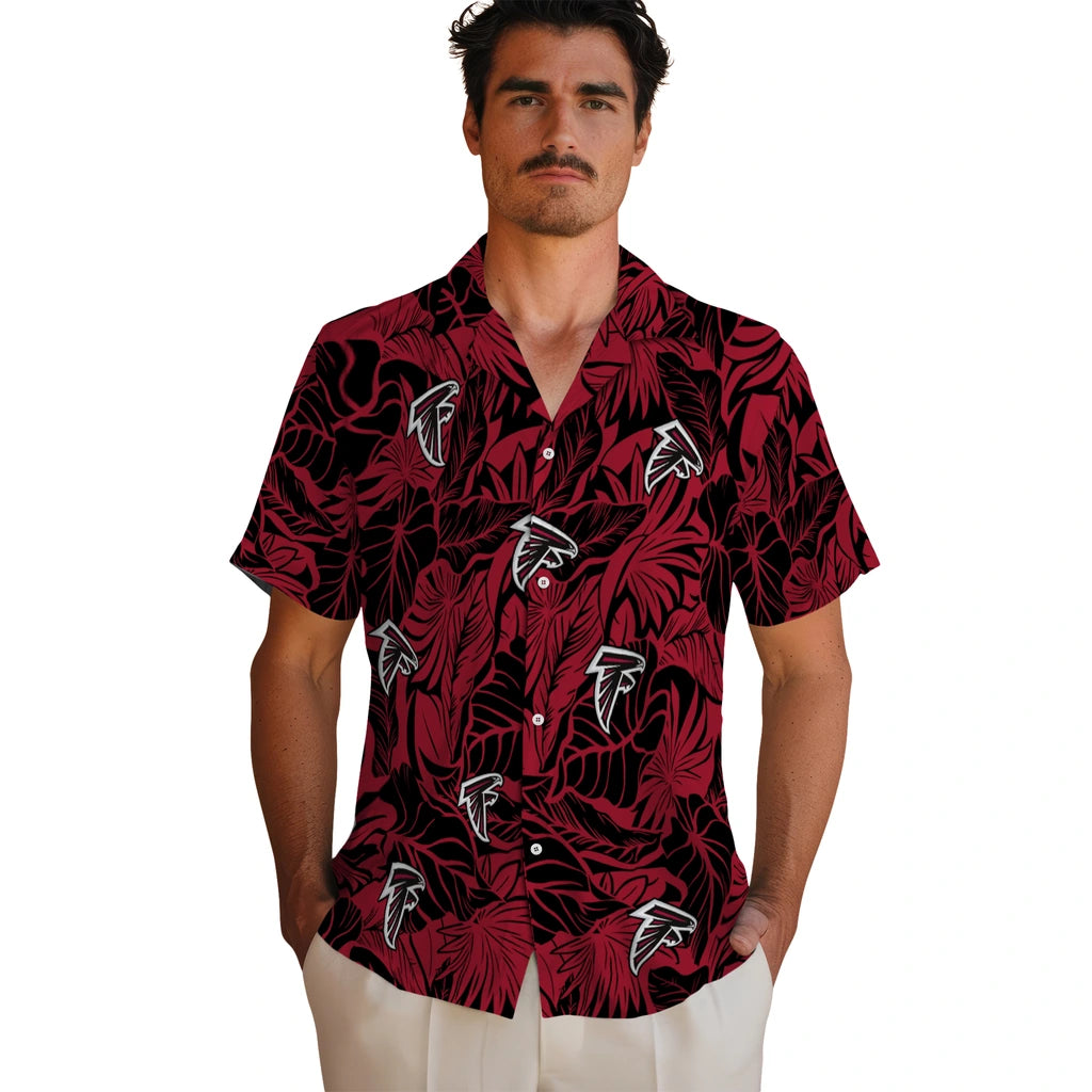 Atlanta Falcons Hawaiian Shirt - Monstera Layer | Hula Hawaiian Shirts