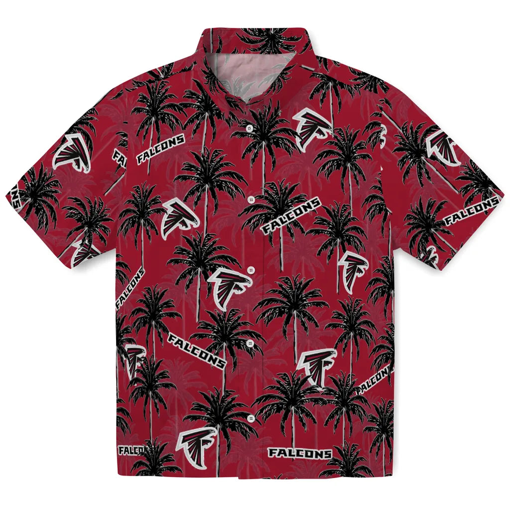 Atlanta Falcons Hawaiian Shirt - Palm Tree Motif | Hula Hawaiian Shirts