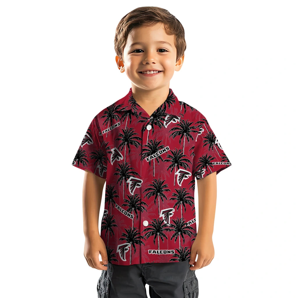 Atlanta Falcons Hawaiian Shirt - Palm Tree Motif | Hula Hawaiian Shirts