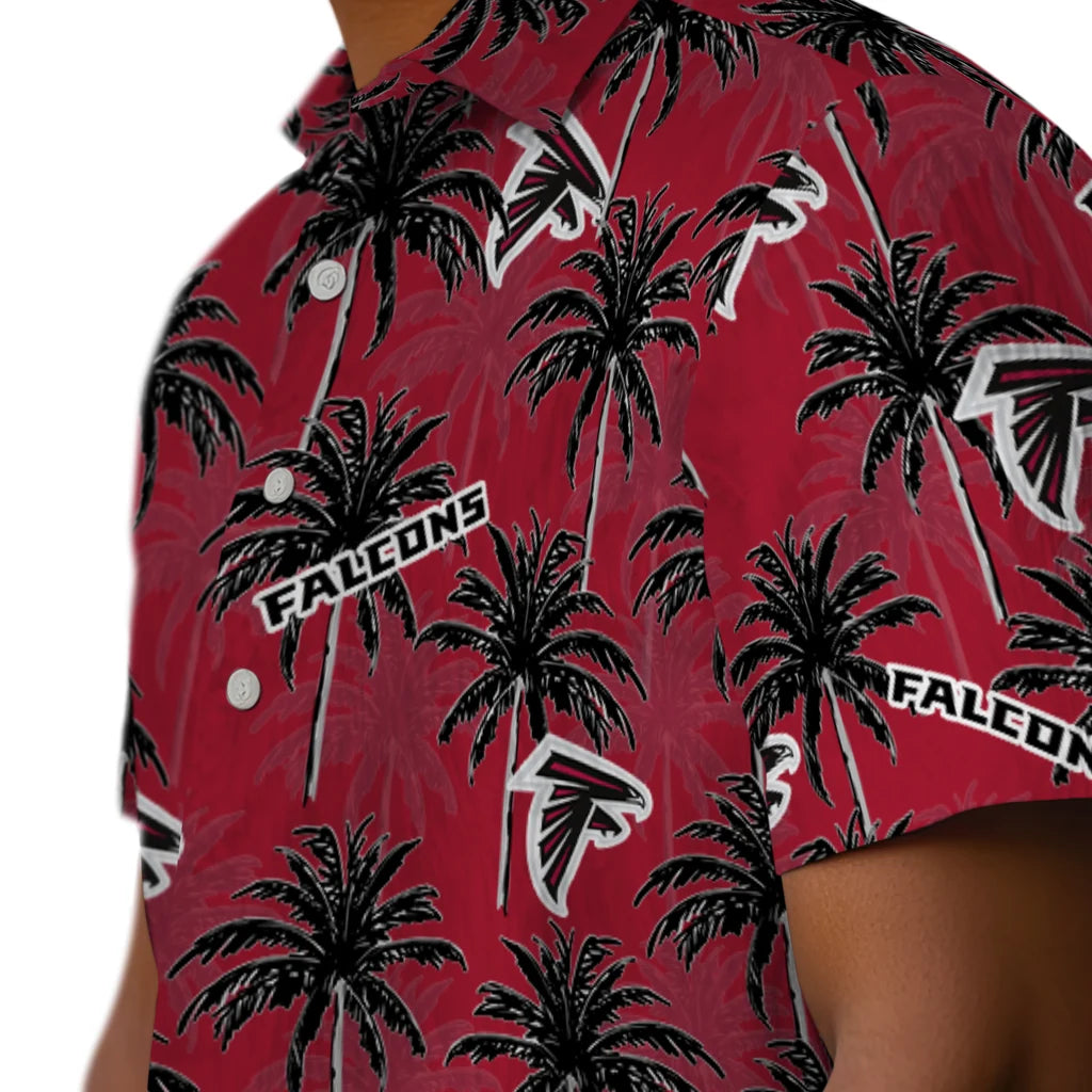 Atlanta Falcons Hawaiian Shirt - Palm Tree Motif | Hula Hawaiian Shirts