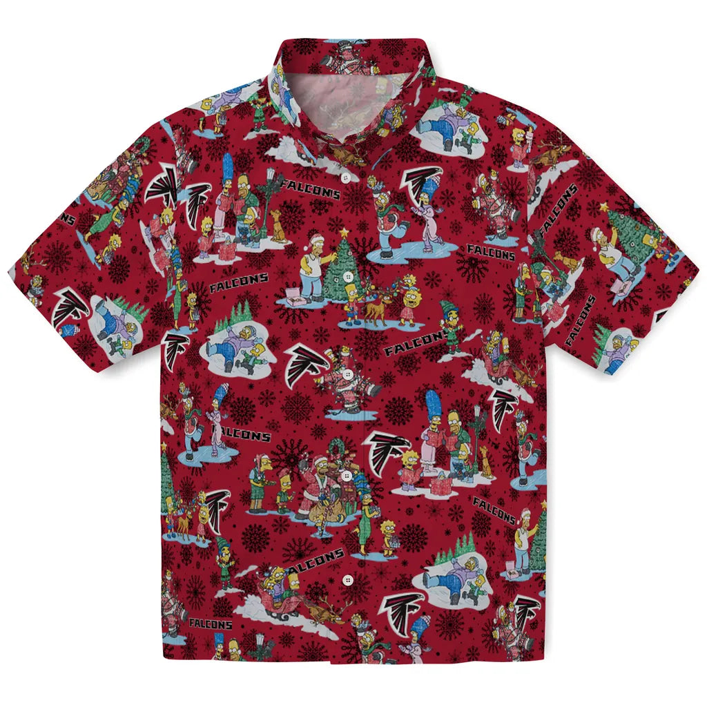 Atlanta Falcons Hawaiian Shirt - Simpsons Christmas | Hula Hawaiian Shirts