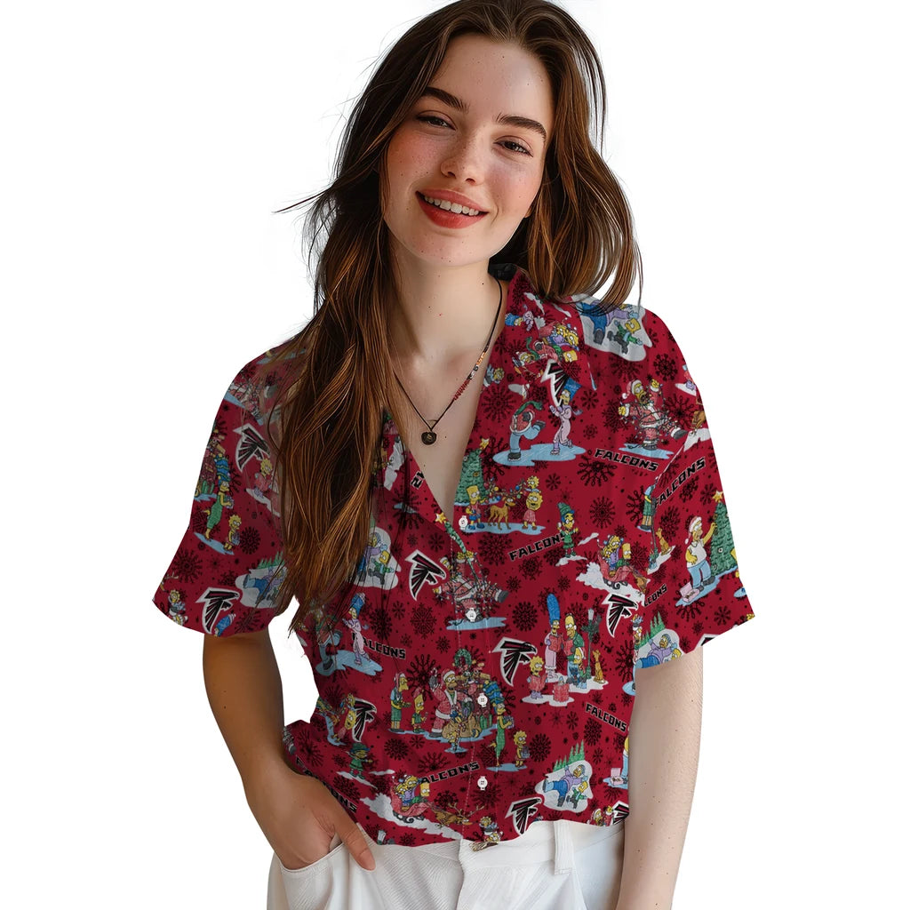 Atlanta Falcons Hawaiian Shirt - Simpsons Christmas | Hula Hawaiian Shirts