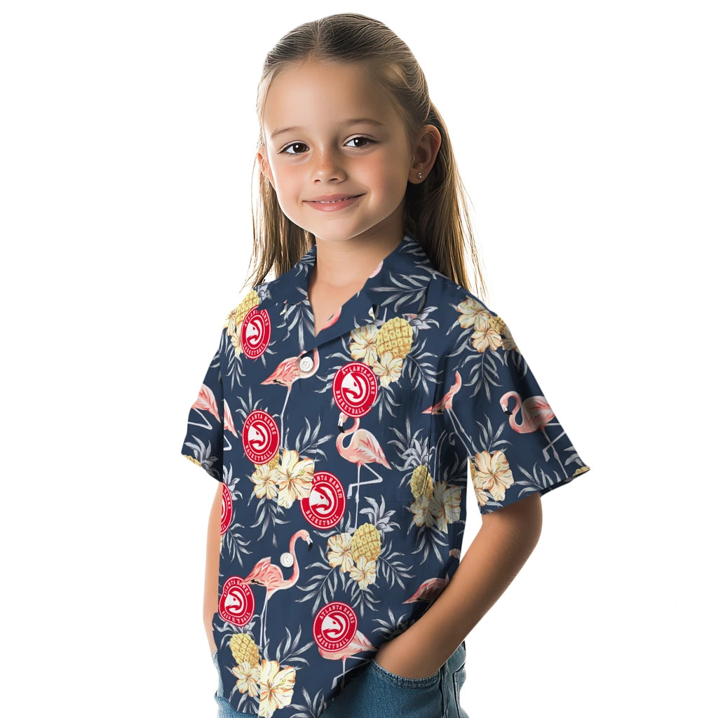 Atlanta Hawks Hawaiian Shirt - Flamingo Hibiscus | Hula Hawaiian Shirts