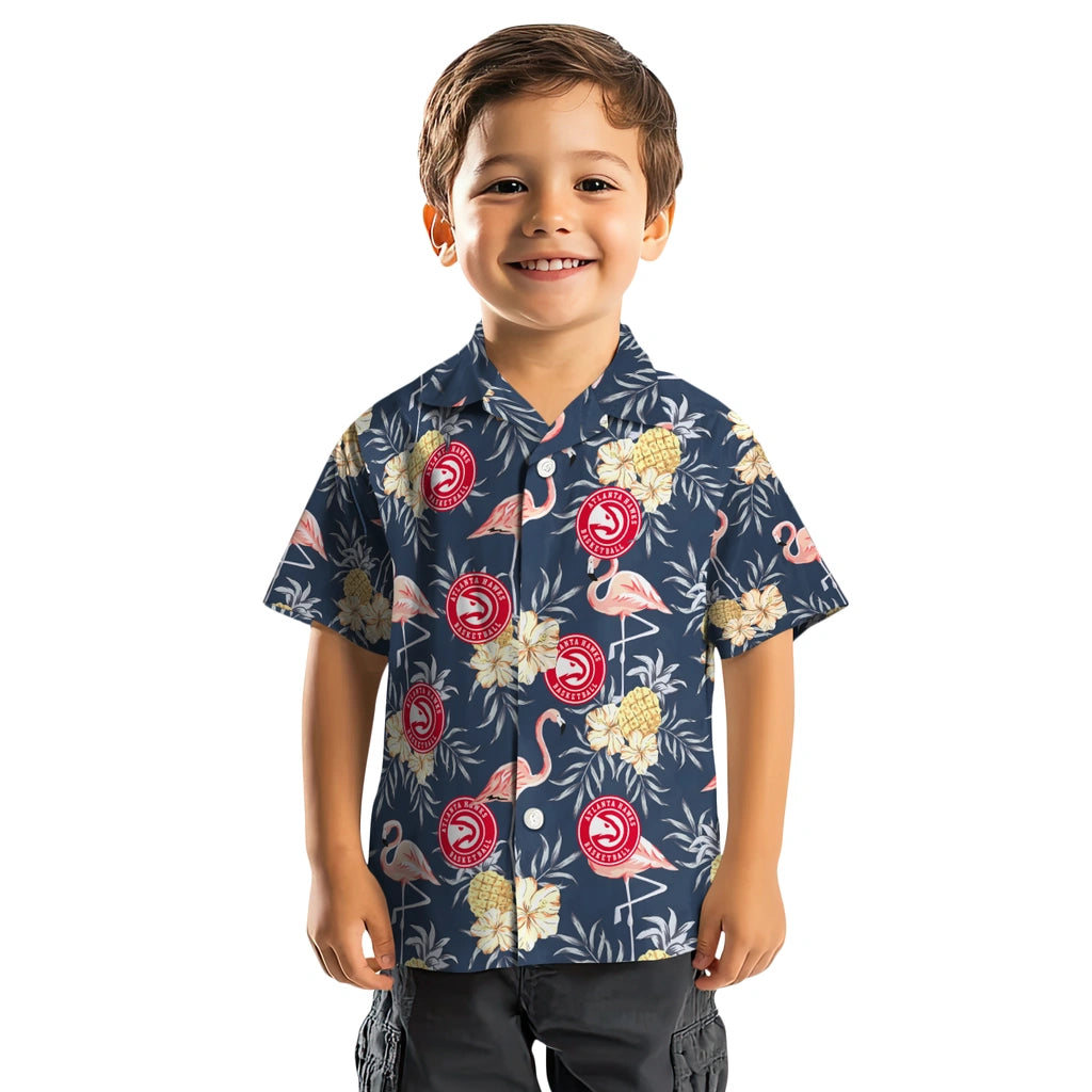 Atlanta Hawks Hawaiian Shirt - Flamingo Hibiscus | Hula Hawaiian Shirts