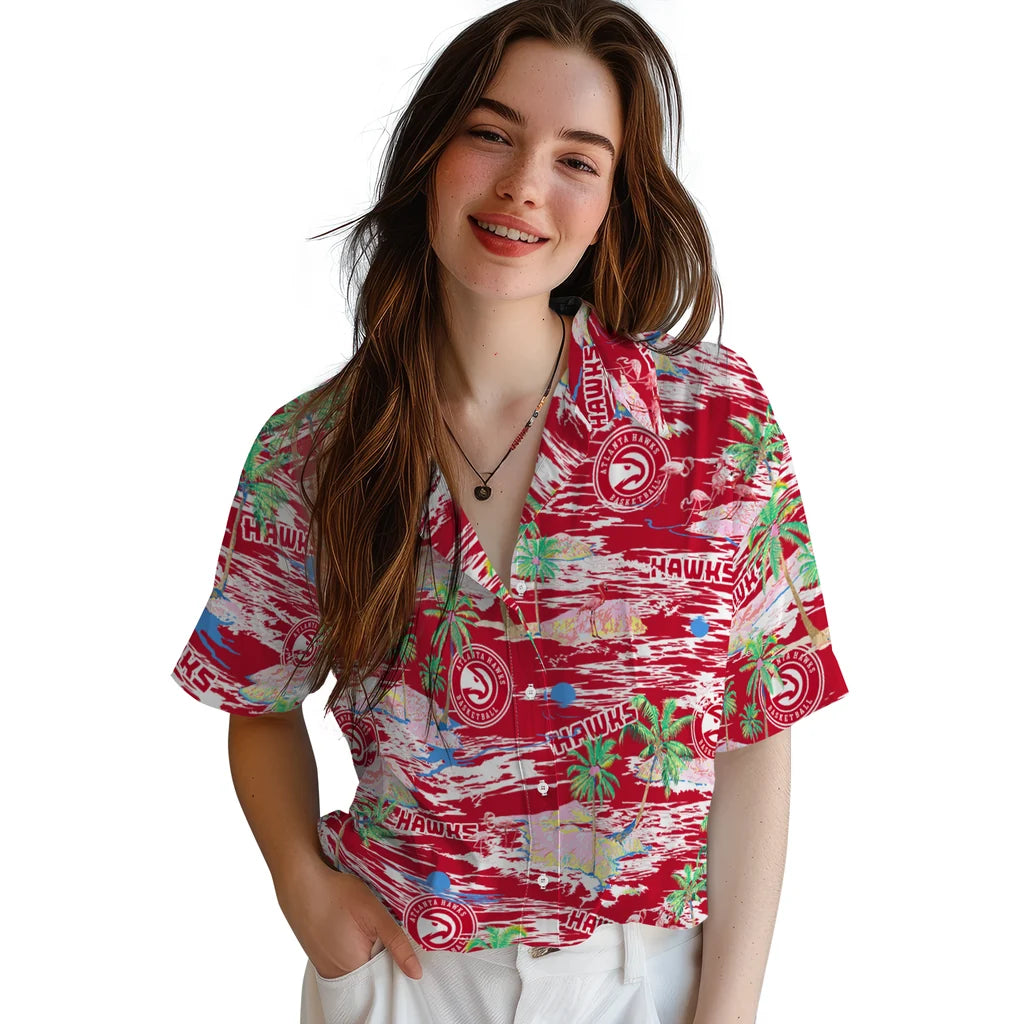 Atlanta Hawks Hawaiian Shirt - Hawaii Island | Hula Hawaiian Shirts