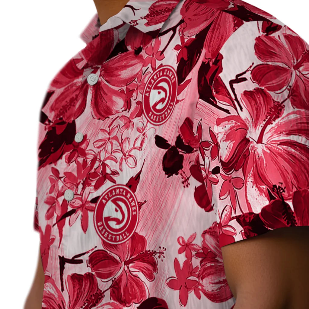 Atlanta Hawks Hawaiian Shirt - Hibiscus Arrangement | Hula Hawaiian Shirts