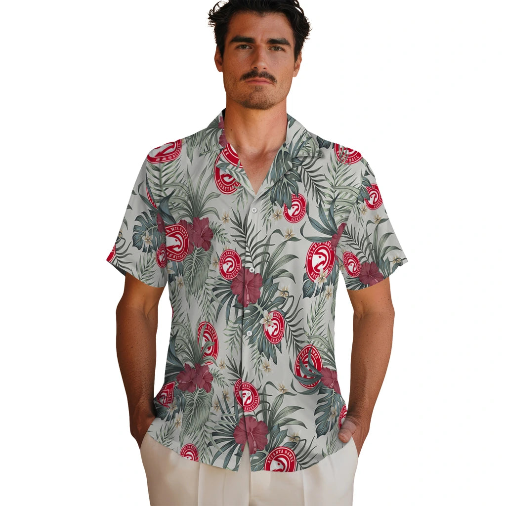 Atlanta Hawks Hawaiian Shirt - Hibiscus Designs | Hula Hawaiian Shirts