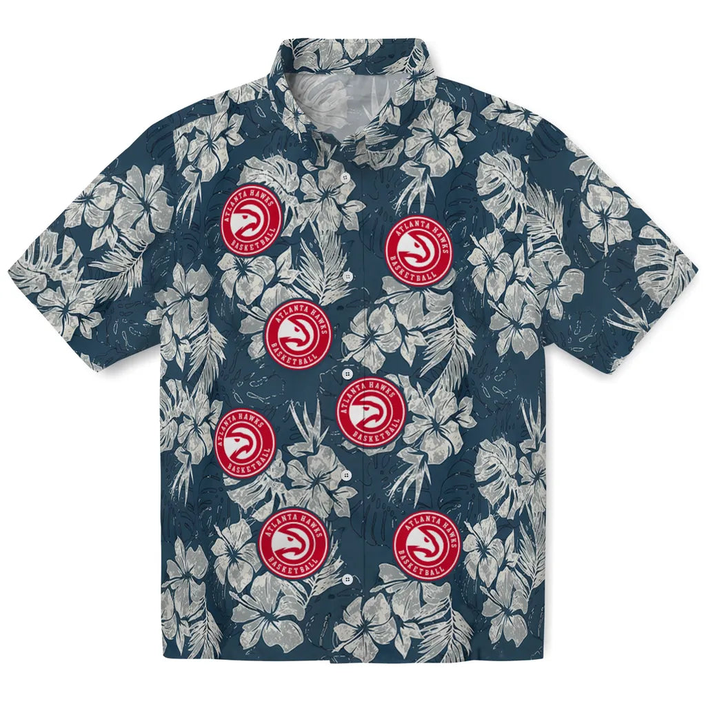 Atlanta Hawks Hawaiian Shirt - Hibiscus Flowers | Hula Hawaiian Shirts