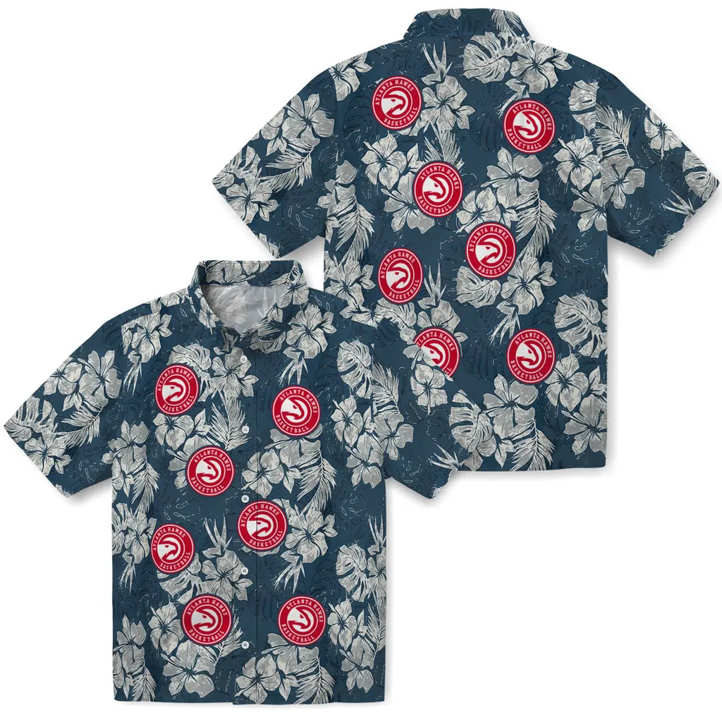 Atlanta Hawks Hawaiian Shirt - Hibiscus Flowers | Hula Hawaiian Shirts