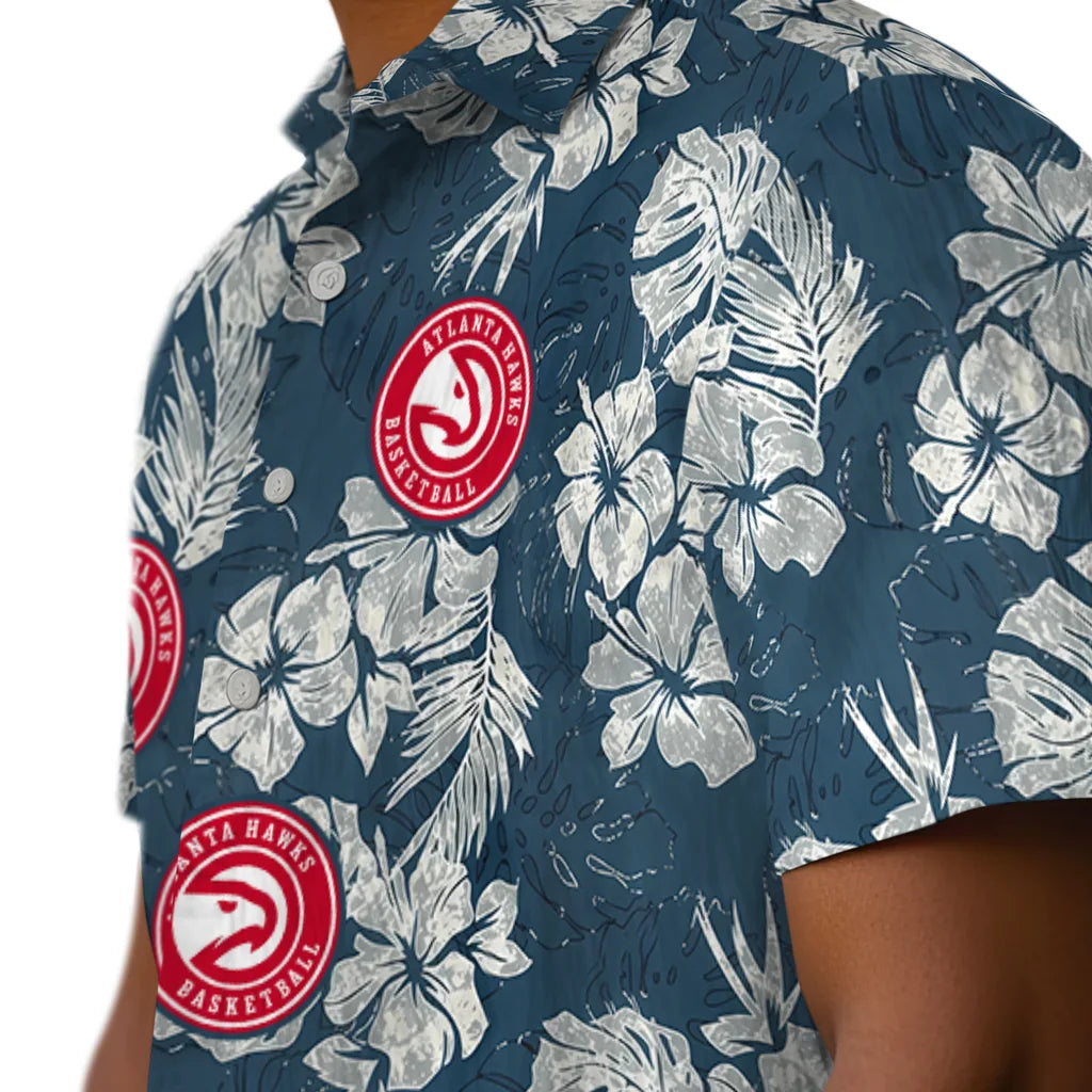 Atlanta Hawks Hawaiian Shirt - Hibiscus Flowers | Hula Hawaiian Shirts