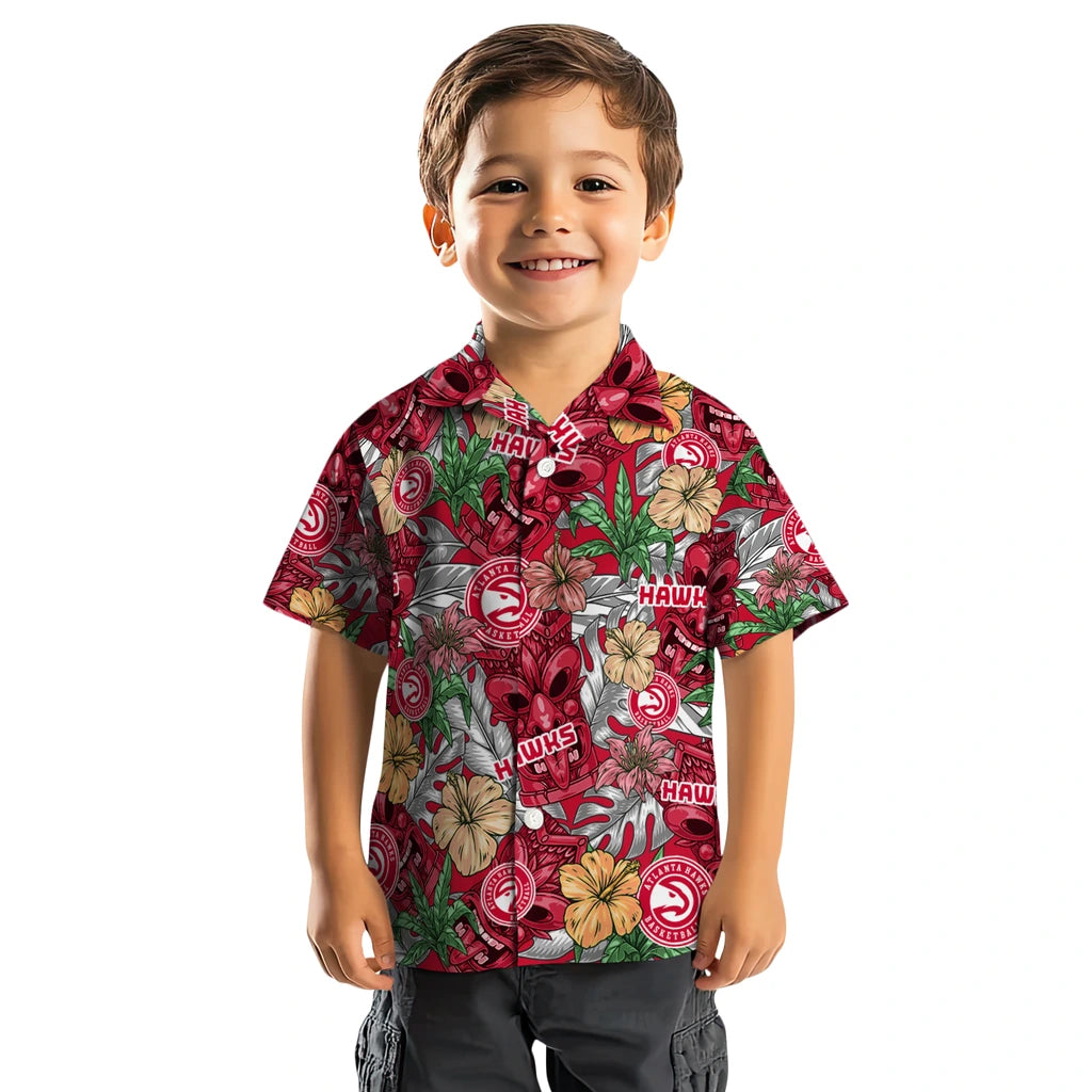 Atlanta Hawks Hawaiian Shirt - Hibiscus Tiki Jungle | Hula Hawaiian Shirts