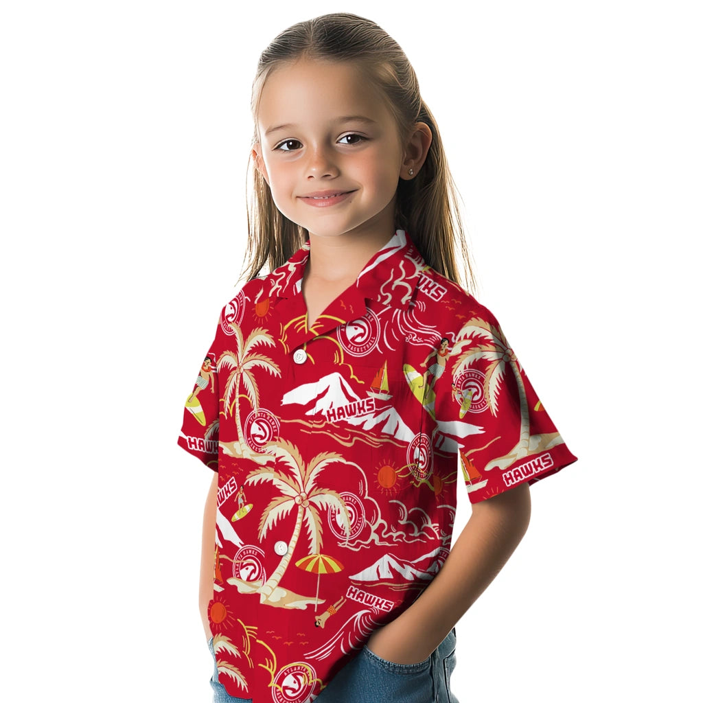 Atlanta Hawks Hawaiian Shirt - Palm Tree Island | Hula Hawaiian Shirts