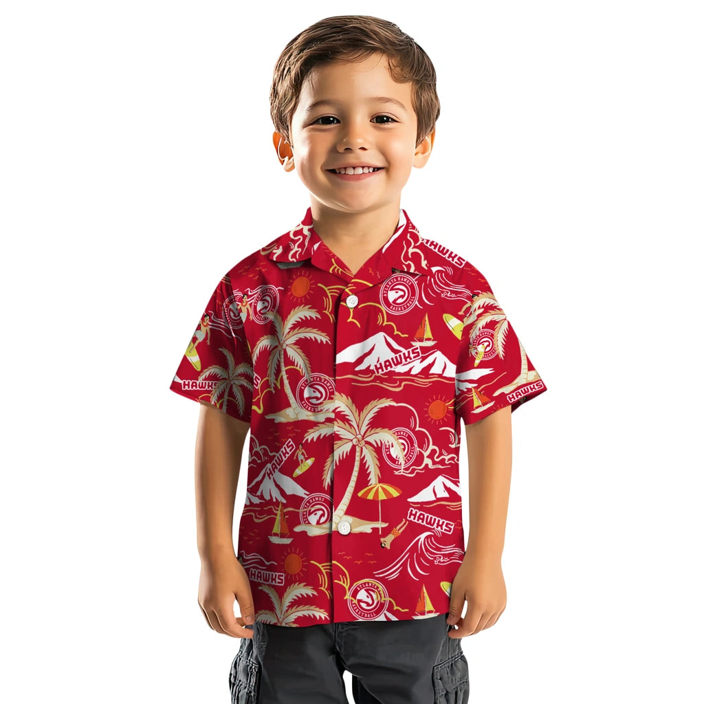 Atlanta Hawks Hawaiian Shirt - Palm Tree Island | Hula Hawaiian Shirts
