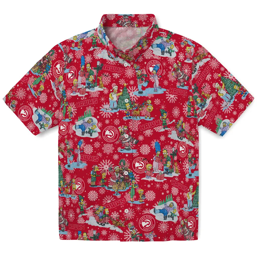 Atlanta Hawks Hawaiian Shirt - Simpsons Christmas | Hula Hawaiian Shirts