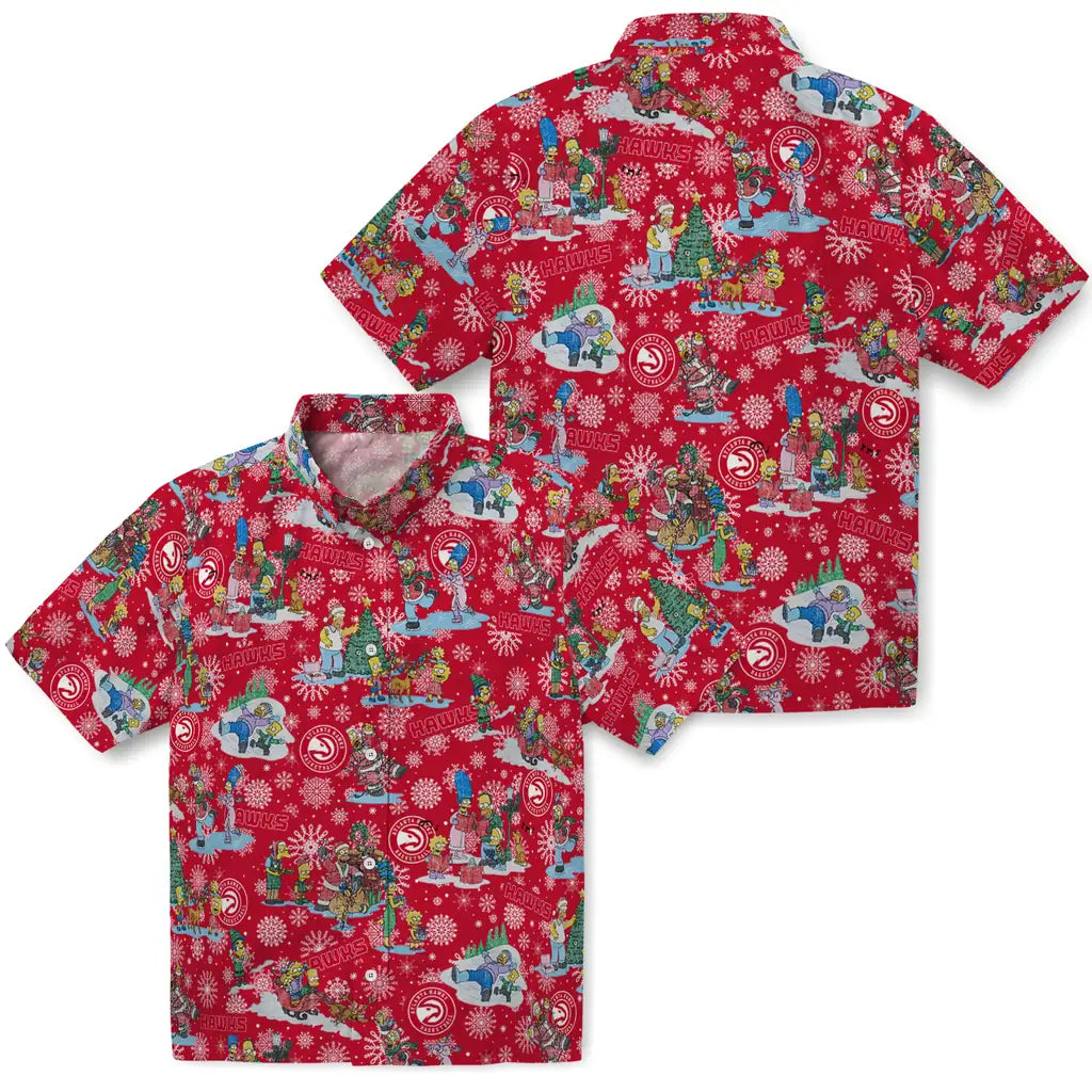 Atlanta Hawks Hawaiian Shirt - Simpsons Christmas | Hula Hawaiian Shirts