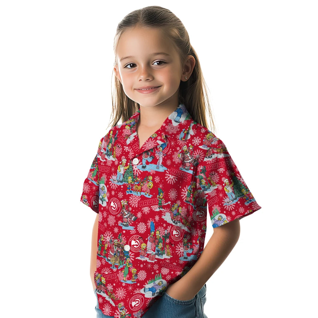 Atlanta Hawks Hawaiian Shirt - Simpsons Christmas | Hula Hawaiian Shirts
