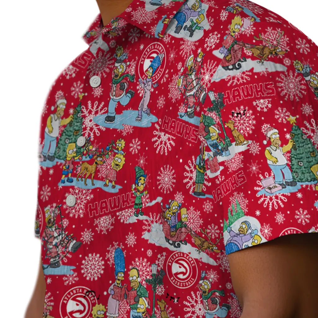 Atlanta Hawks Hawaiian Shirt - Simpsons Christmas | Hula Hawaiian Shirts