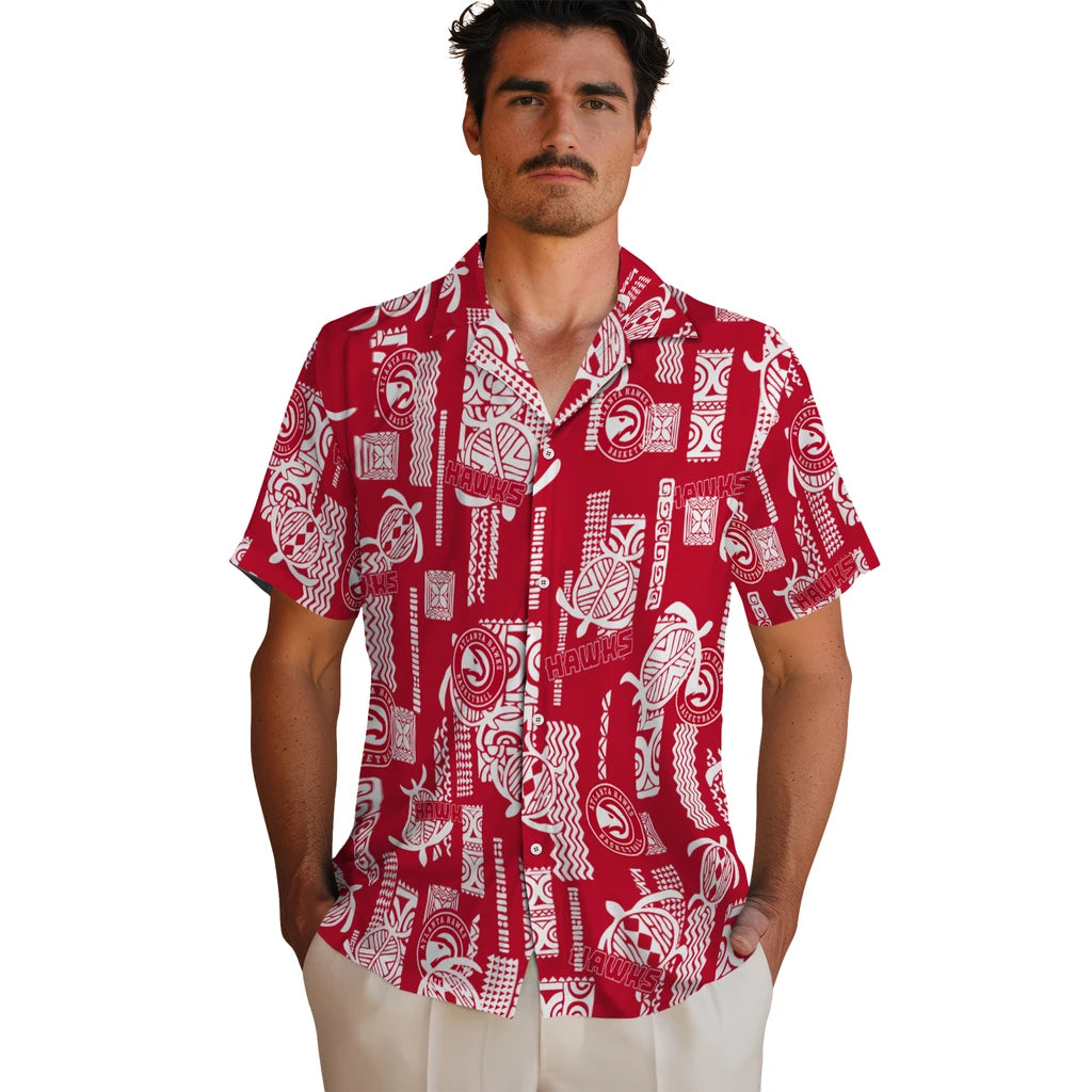 Atlanta Hawks Hawaiian Shirt - Turtle Lines | Hula Hawaiian Shirts