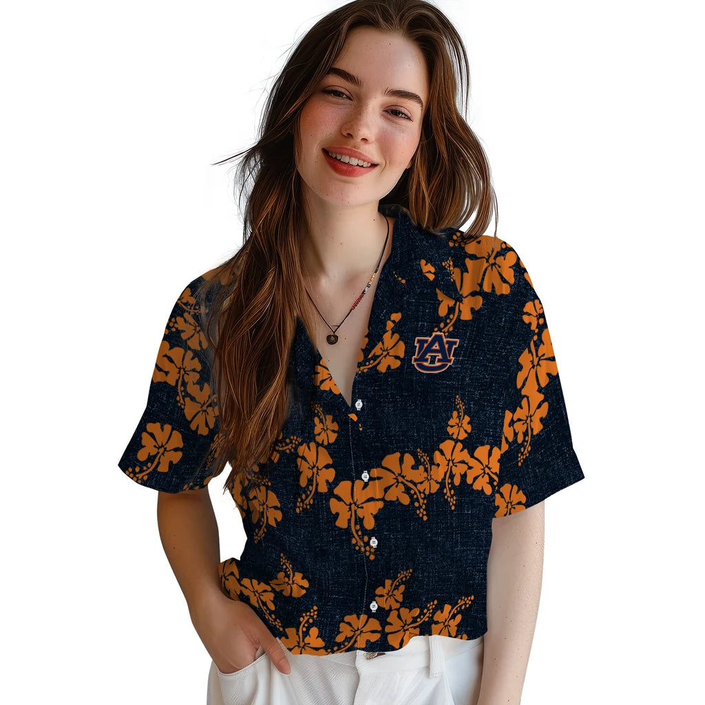 Auburn Tigers Hawaiian Shirt - 50th State Flower | Hula Hawaiian Shirts