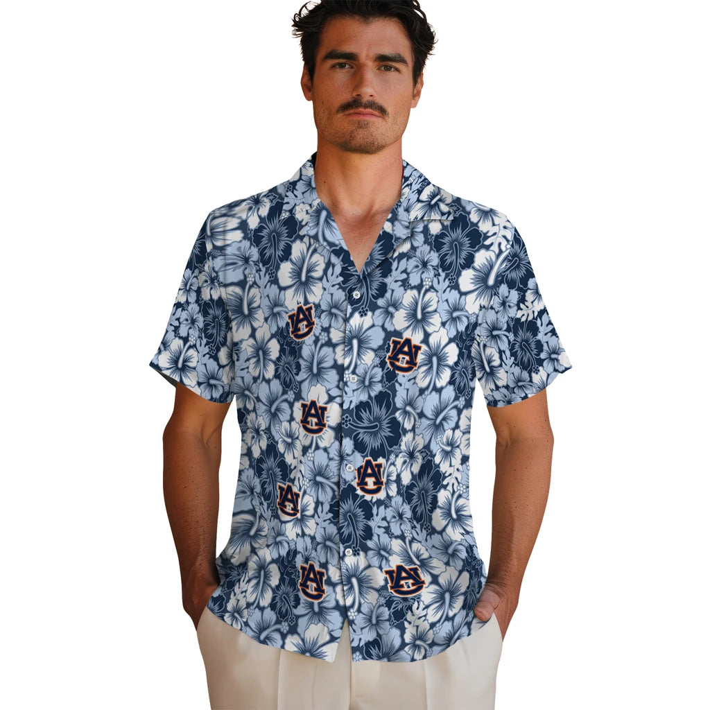 Auburn Tigers Hawaiian Shirt - Hibiscus Blooms | Hula Hawaiian Shirts