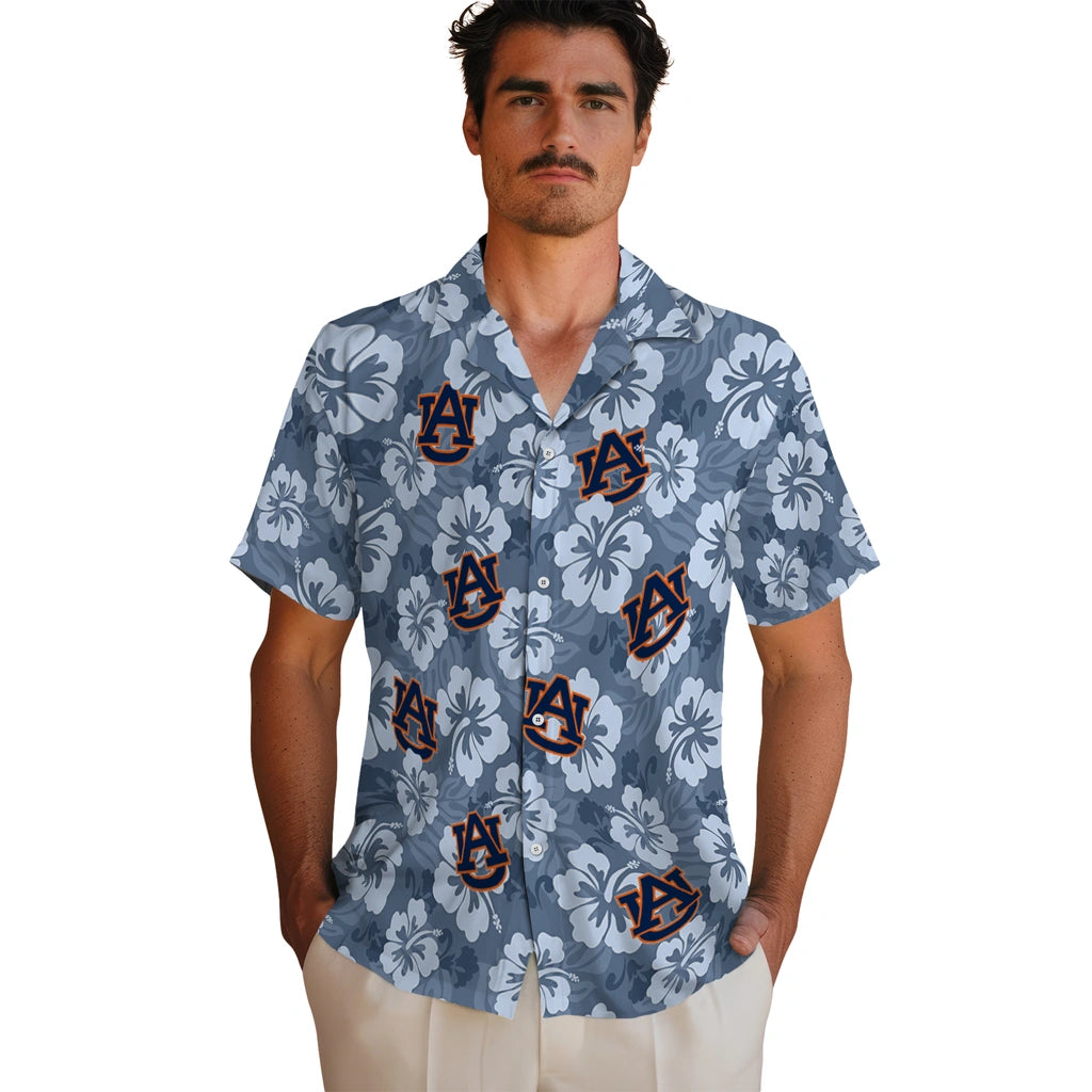 Auburn Tigers Hawaiian Shirt - Hibiscus Cluster | Hula Hawaiian Shirts