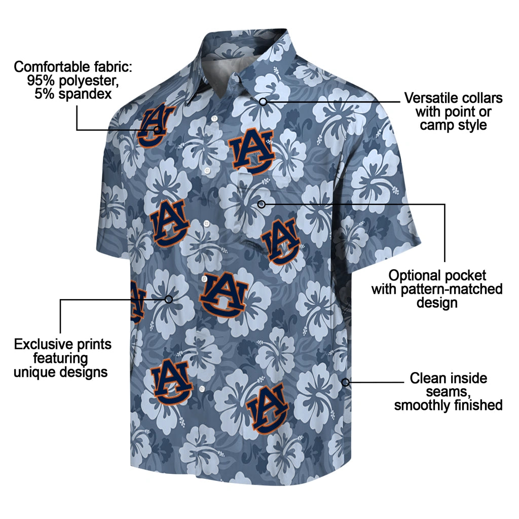 Auburn Tigers Hawaiian Shirt - Hibiscus Cluster | Hula Hawaiian Shirts