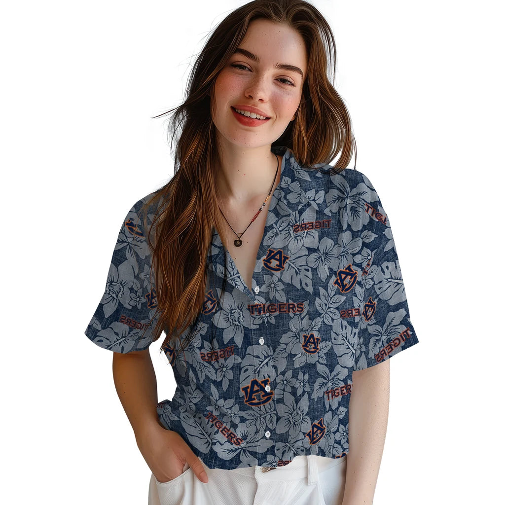 Auburn Tigers Hawaiian Shirt - Hibiscus Oasis | Hula Hawaiian Shirts