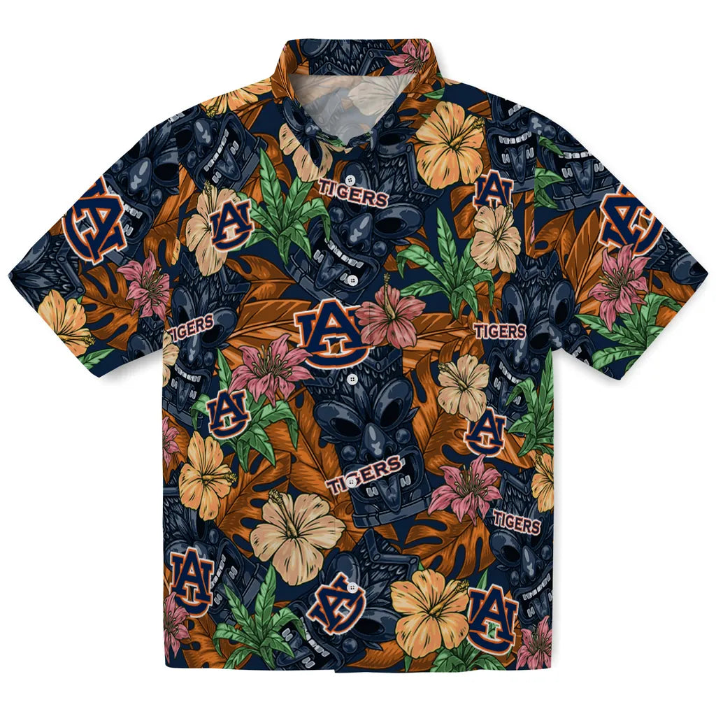 Auburn Tigers Hawaiian Shirt - Hibiscus Tiki Jungle | Hula Hawaiian Shirts