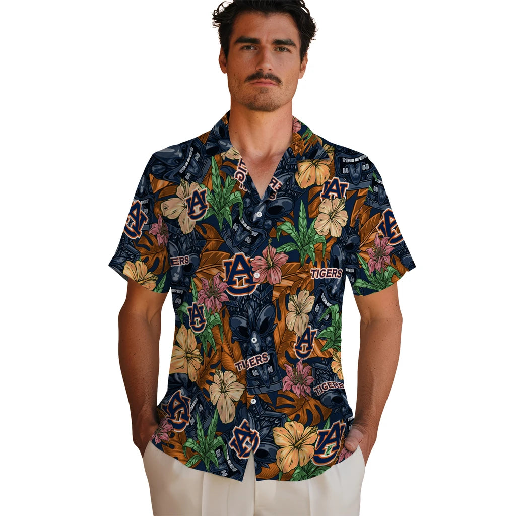Auburn Tigers Hawaiian Shirt - Hibiscus Tiki Jungle | Hula Hawaiian Shirts