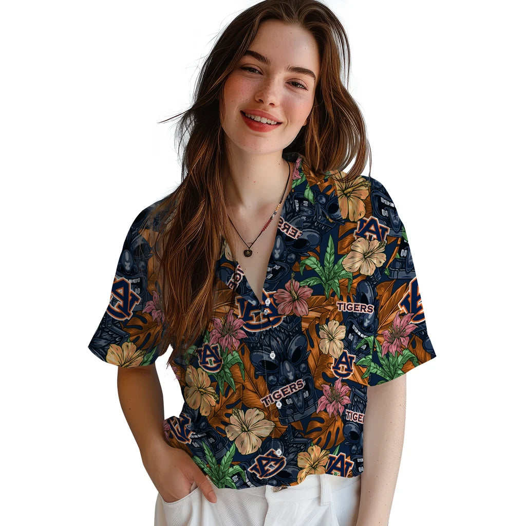 Auburn Tigers Hawaiian Shirt - Hibiscus Tiki Jungle | Hula Hawaiian Shirts