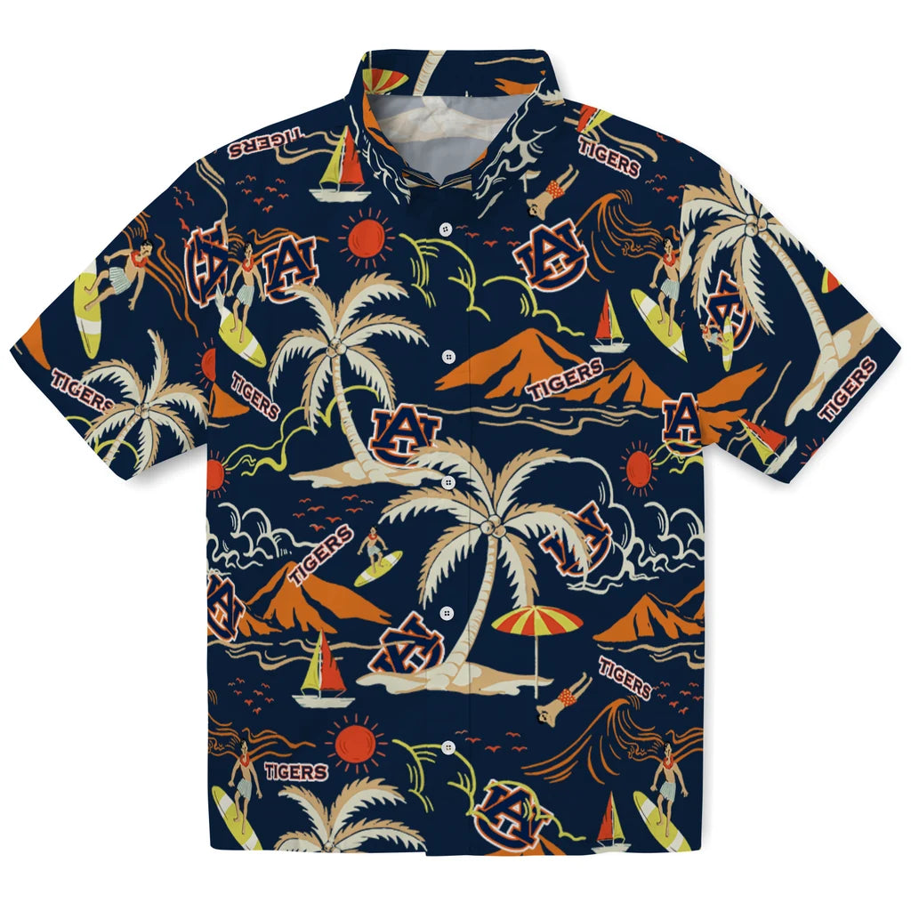 Auburn Tigers Hawaiian Shirt - Palm Tree Island | Hula Hawaiian Shirts
