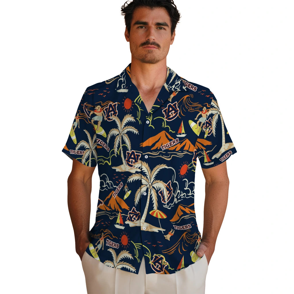 Auburn Tigers Hawaiian Shirt - Palm Tree Island | Hula Hawaiian Shirts