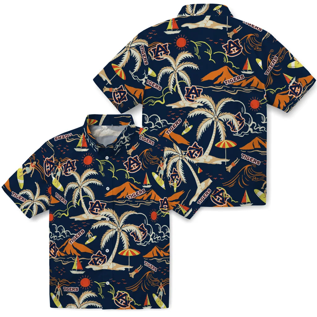 Auburn Tigers Hawaiian Shirt - Palm Tree Island | Hula Hawaiian Shirts