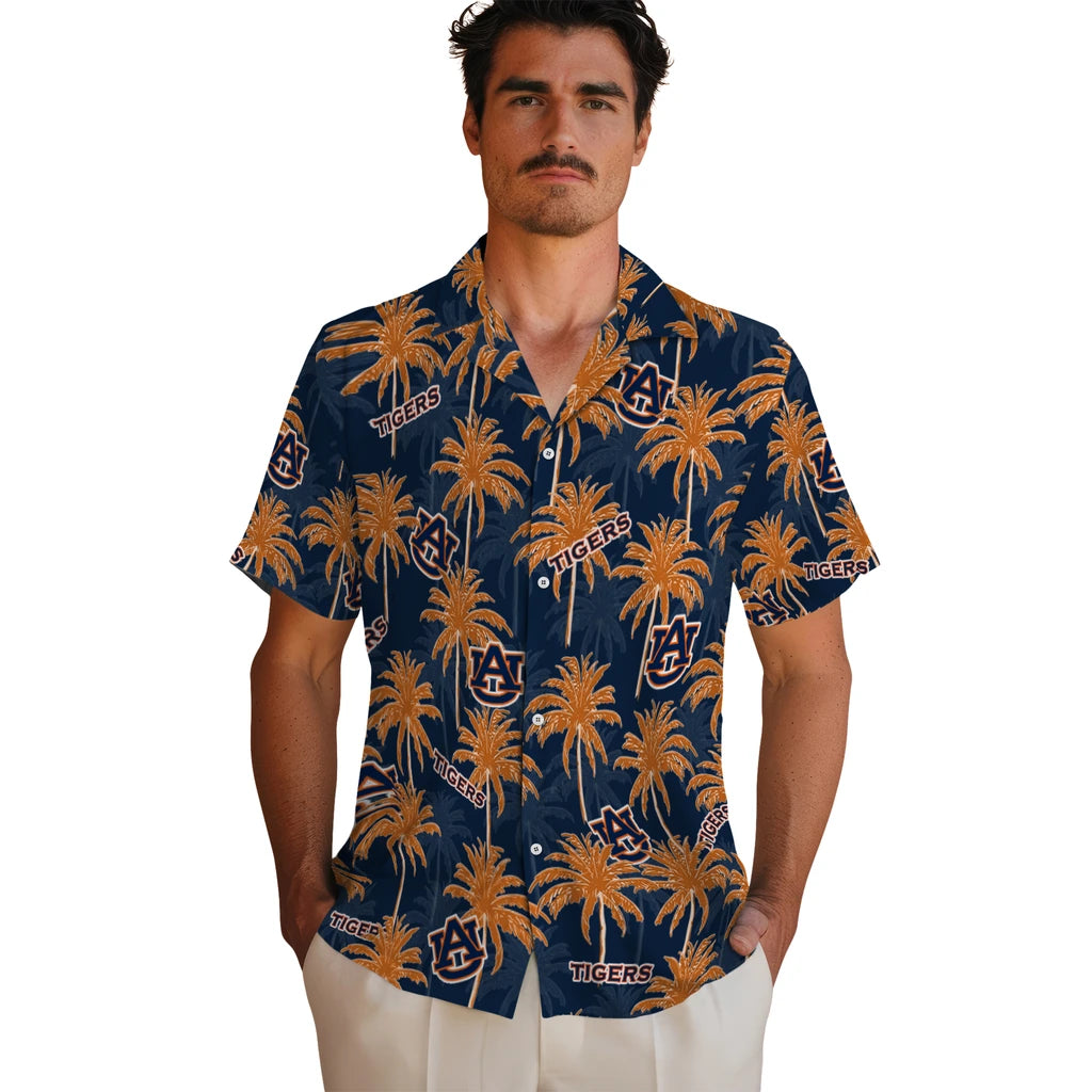 Auburn Tigers Hawaiian Shirt - Palm Tree Motif | Hula Hawaiian Shirts