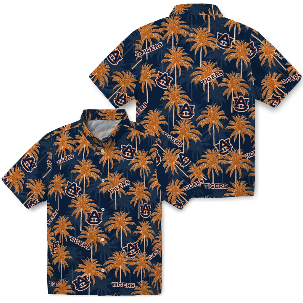 Auburn Tigers Hawaiian Shirt - Palm Tree Motif | Hula Hawaiian Shirts