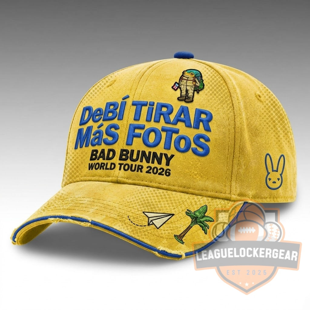Bad Bunny DeBí TiRAR Más FOTOS World Tour 2026 Baseball Cap - LeagueLockerGear