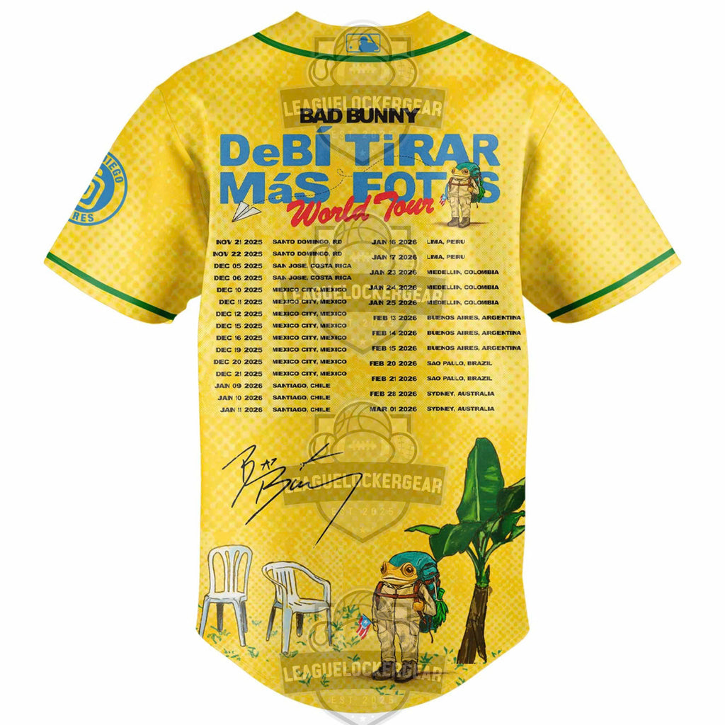 Bad Bunny San Diego Padres DeBí TiraR MáS FOT World Tour Baseball Jersey - LeagueLockerGear