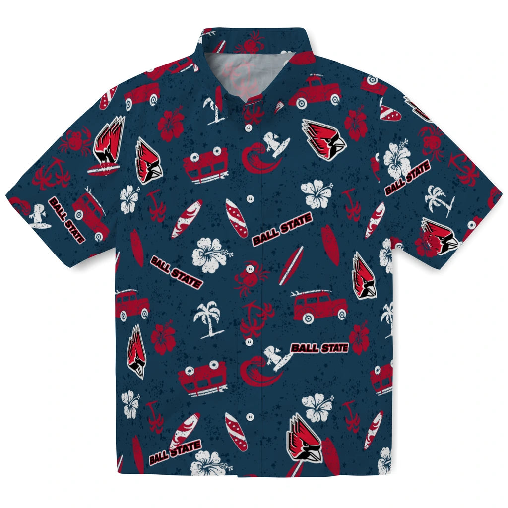 Ball State Cardinals Hawaiian Shirt - Beach Vibe | Hula Hawaiian Shirts