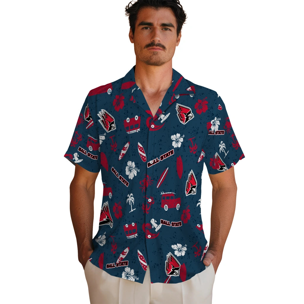 Ball State Cardinals Hawaiian Shirt - Beach Vibe | Hula Hawaiian Shirts