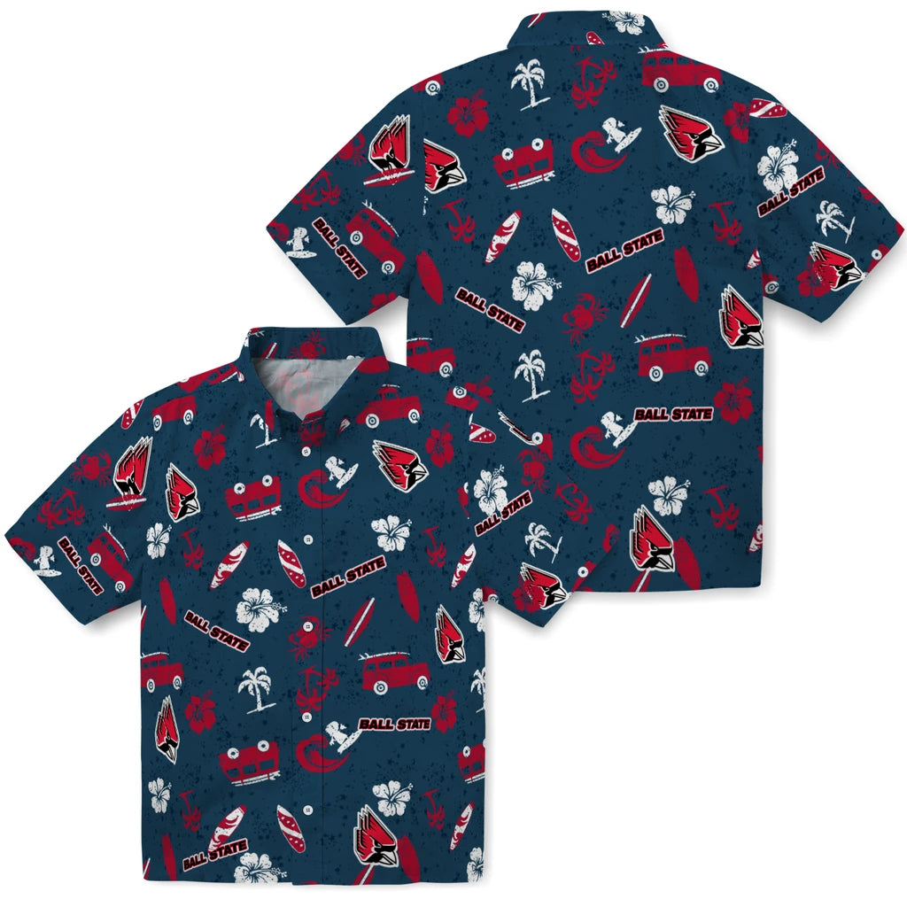 Ball State Cardinals Hawaiian Shirt - Beach Vibe | Hula Hawaiian Shirts