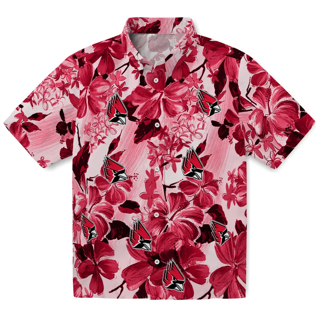 Ball State Cardinals Hawaiian Shirt - Hibiscus Arrangement | Hula Hawaiian Shirts
