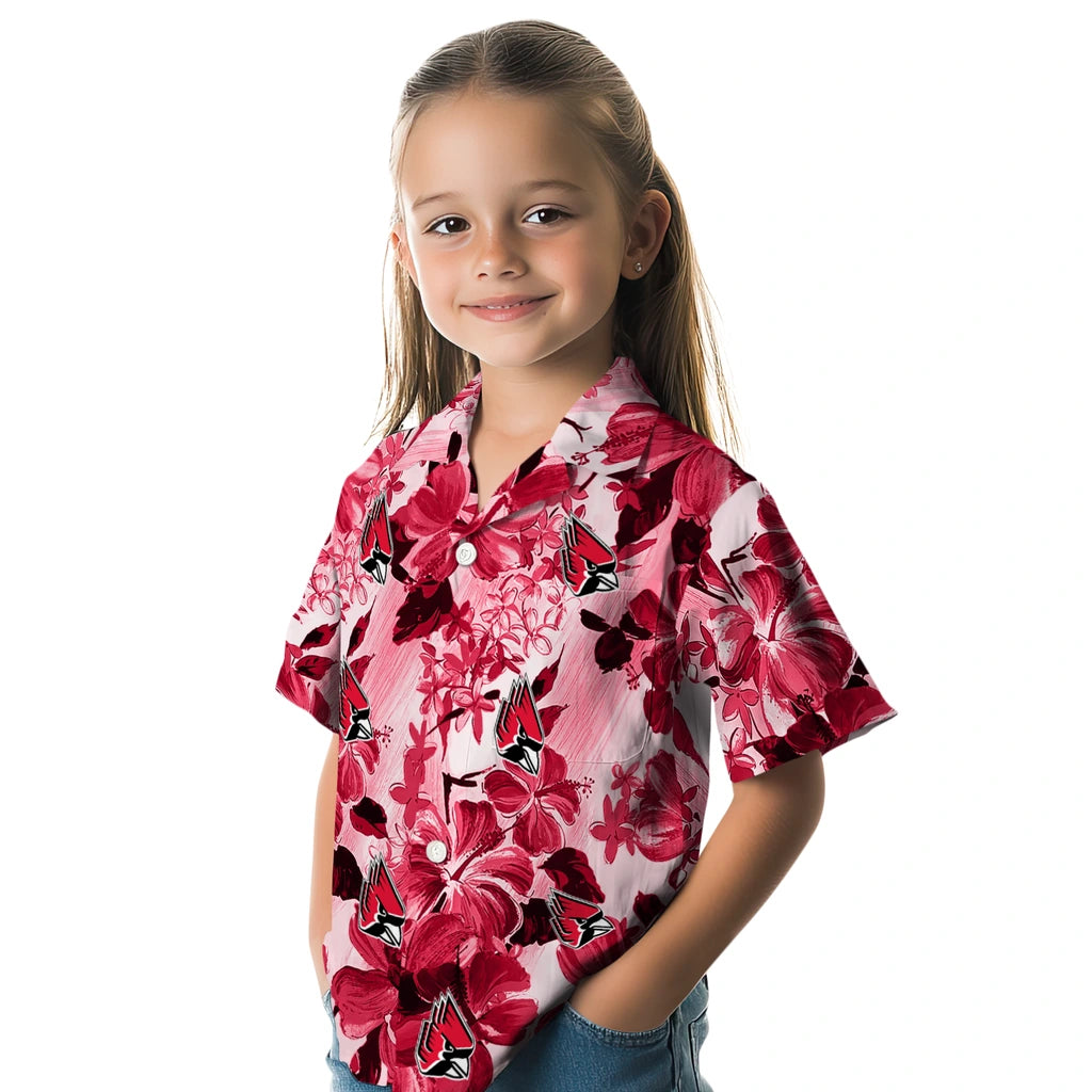 Ball State Cardinals Hawaiian Shirt - Hibiscus Arrangement | Hula Hawaiian Shirts