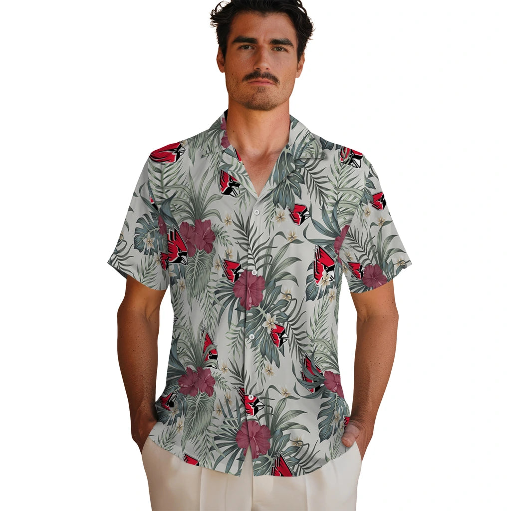Ball State Cardinals Hawaiian Shirt - Hibiscus Designs | Hula Hawaiian Shirts