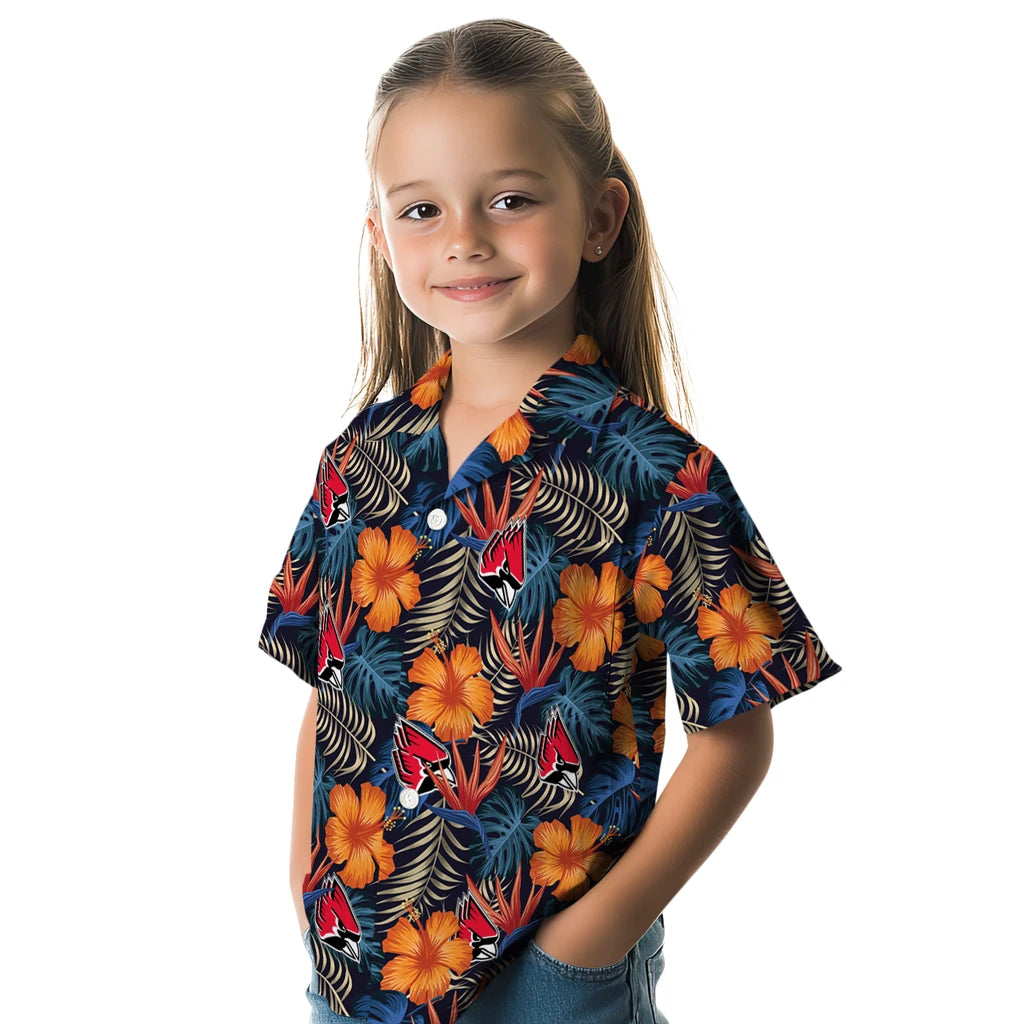 Ball State Cardinals Hawaiian Shirt - Hibiscus Foliage | Hula Hawaiian Shirts