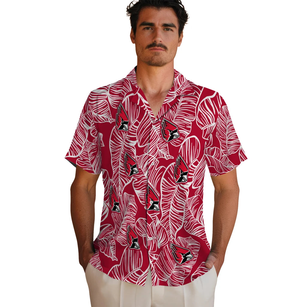 Ball State Cardinals Hawaiian Shirt - Leaf Outline | Hula Hawaiian Shirts