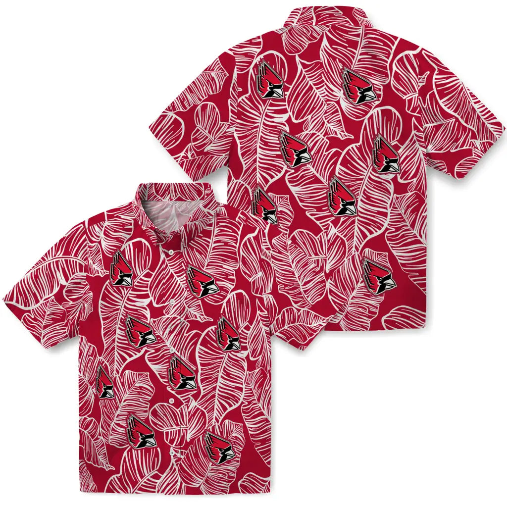 Ball State Cardinals Hawaiian Shirt - Leaf Outline | Hula Hawaiian Shirts