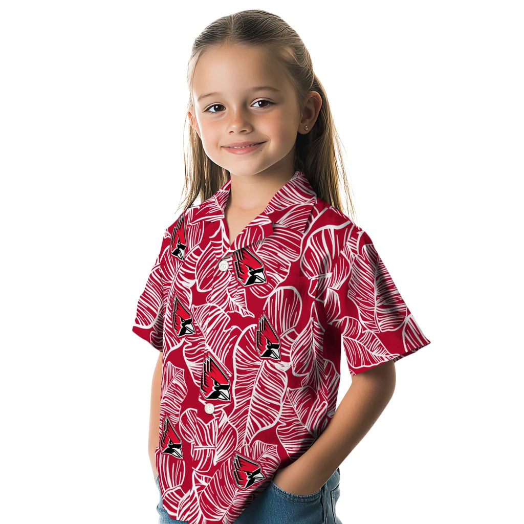 Ball State Cardinals Hawaiian Shirt - Leaf Outline | Hula Hawaiian Shirts